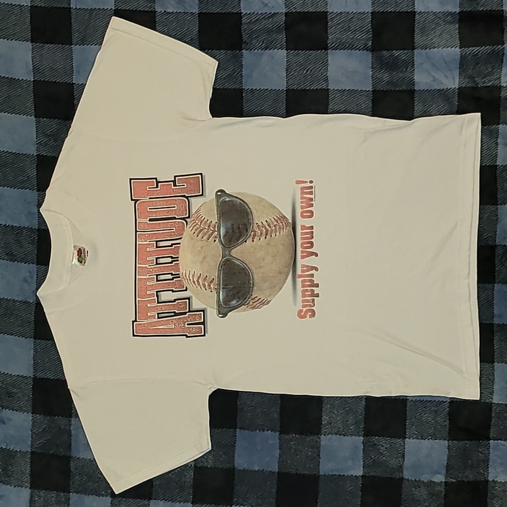 Vintage. USA FABRIC. Baseball attitude. Tee shirt. Size Small